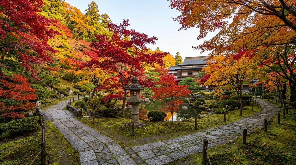 中野邸記念館の庭園を彩るもみじ