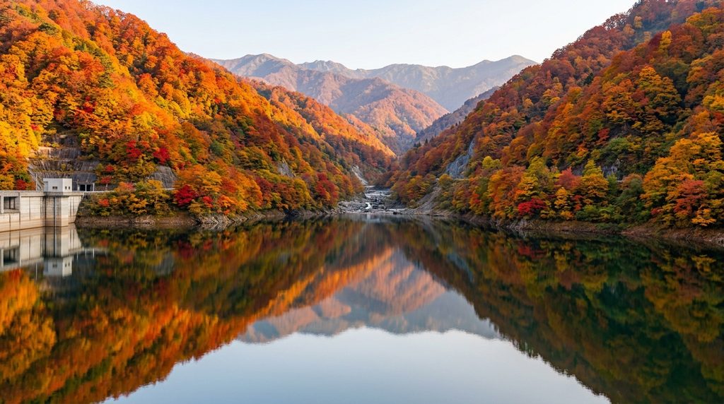 しゃくなげ湖と五十沢渓谷の紅葉